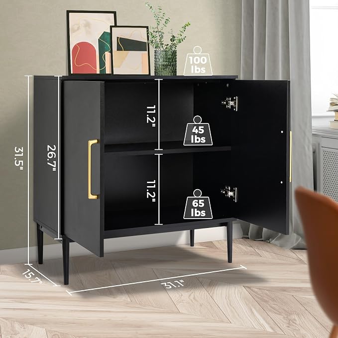 Set of 3 Black Storage Cabinet - Image 2
