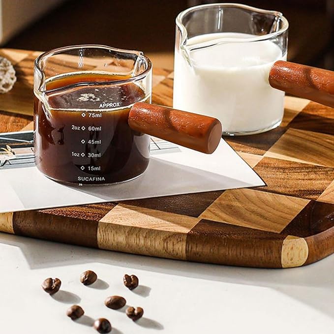 Espresso Cups with Handle 100ml Expresso Shots Glass Cup with Spout and Scale - Image 7
