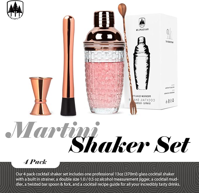 4 Pcs Glass Cocktail Shaker Set - Image 4