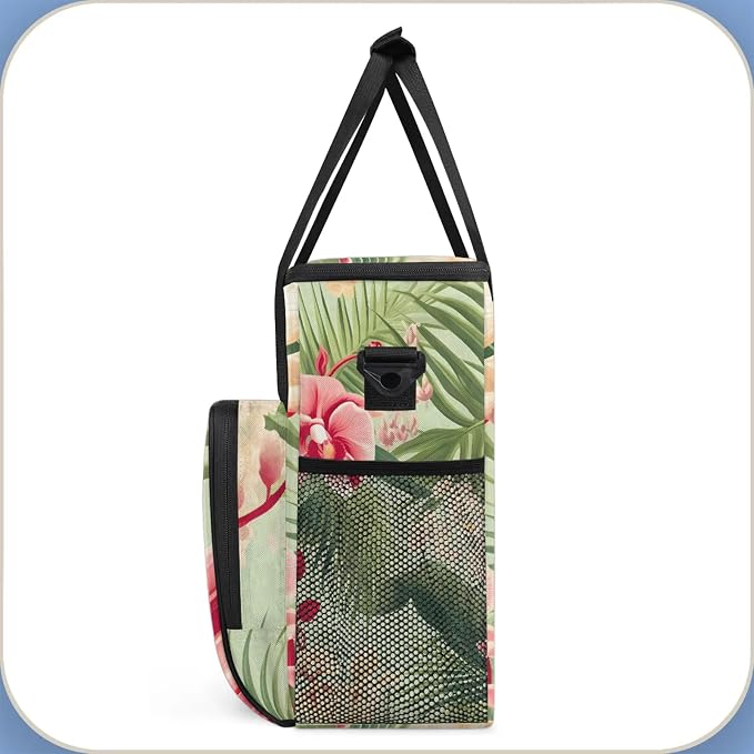 Tropical Leaf Palm Leaves Floral Coffee Maker Carring Bag, Large Insulated - Image 4