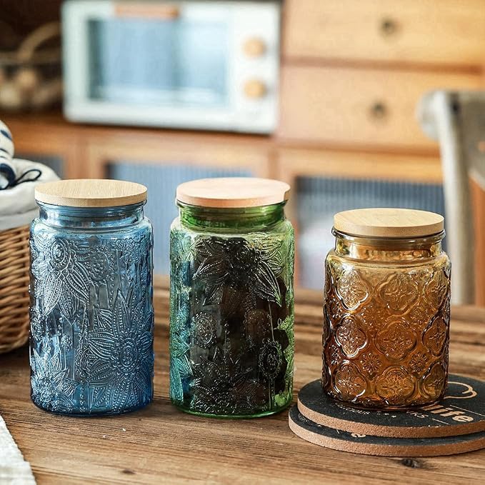 ANSQU 4-Pack Vintage Glass Jars - Image 5