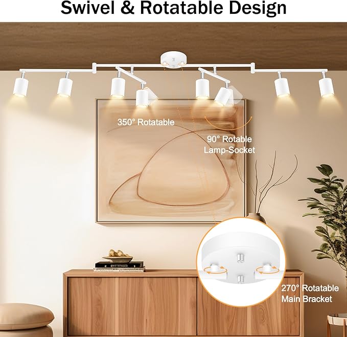 BoostArea LED 8 Light Track Lighting Kit, Flexibly Rotatable Light Head - Image 3