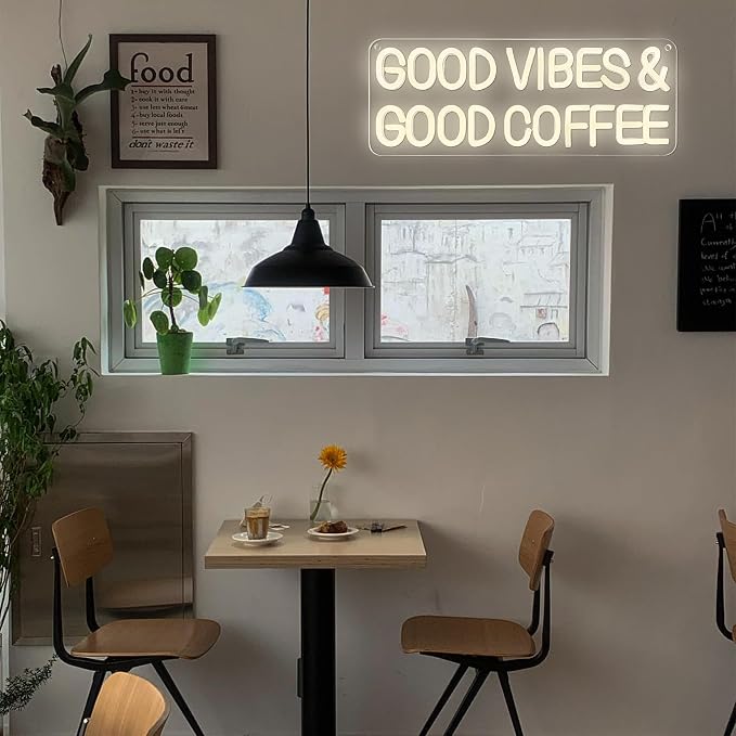 Mutank Coffee Neon Sign, Good Vibes Good Coffee Neon Light USB Powered LED - Image 4