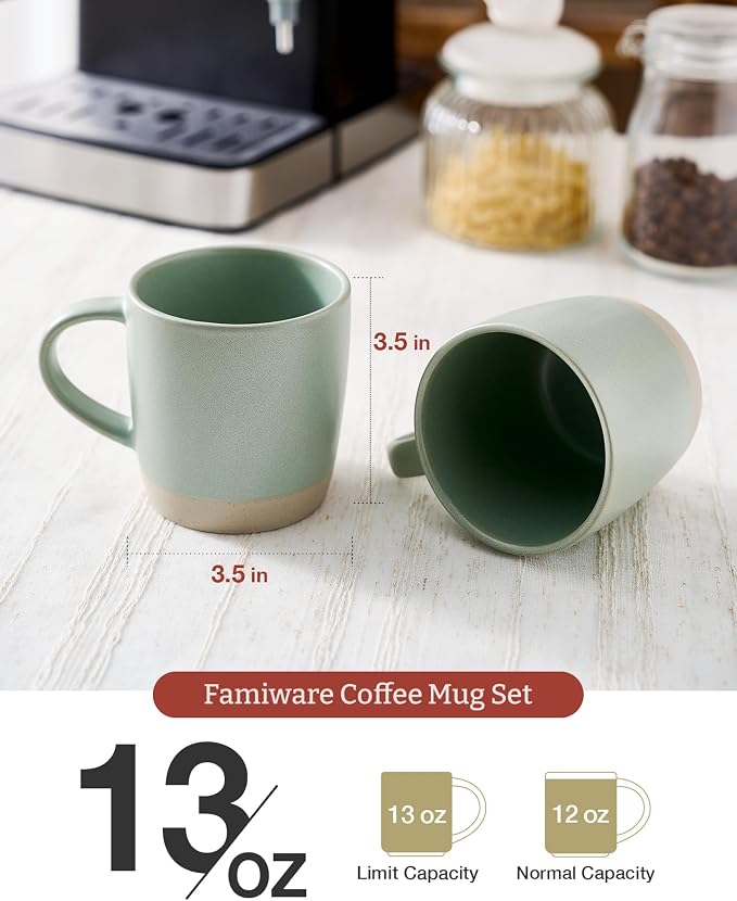 famiware Coffee Mugs Set of 4, Milkyway 13 oz Mug Set, Ceramic Cup Set - Image 3