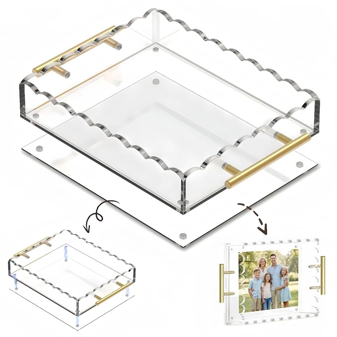 Acrylic Tray with Magnetic Mat | Customizable Photo & Art Display, Vanity by Unknown