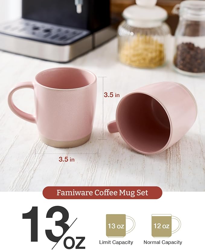 famiware Coffee Mugs Set of 6, Milkyway 13 oz Mug Set, Ceramic Cup Set - Image 3