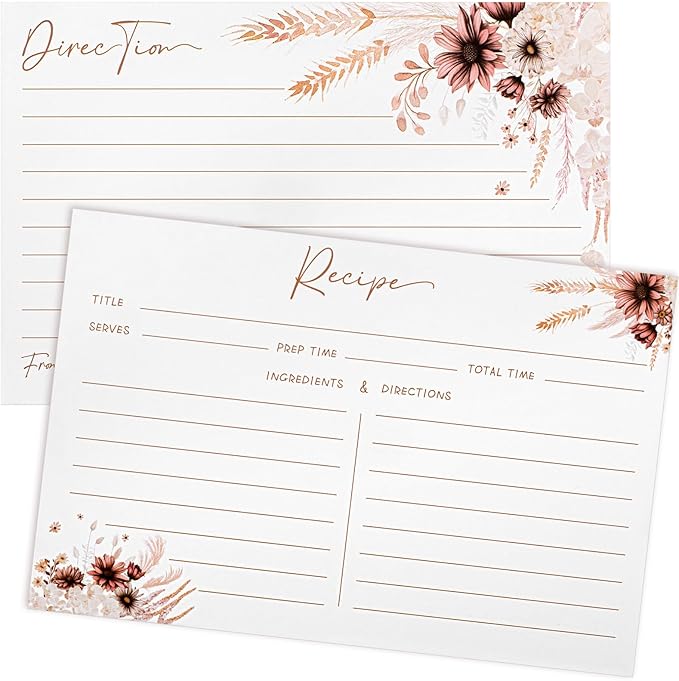 Outus 50 Pieces 4x6 Recipe Cards, Double Sided Blank Cards by Outus