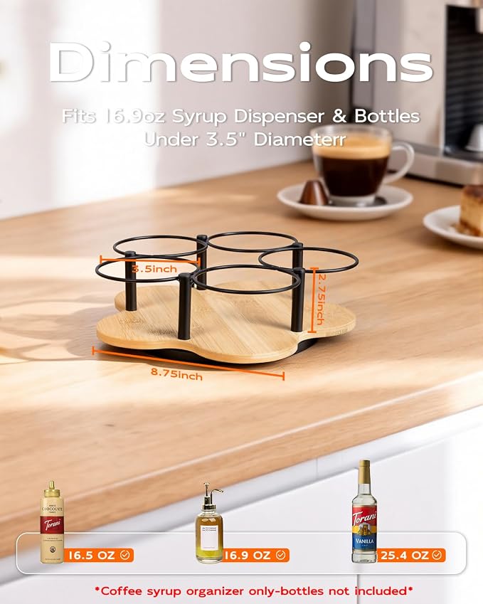 Rotating Coffee Syrup Organizer, Syrup Bottle Holder - Image 3