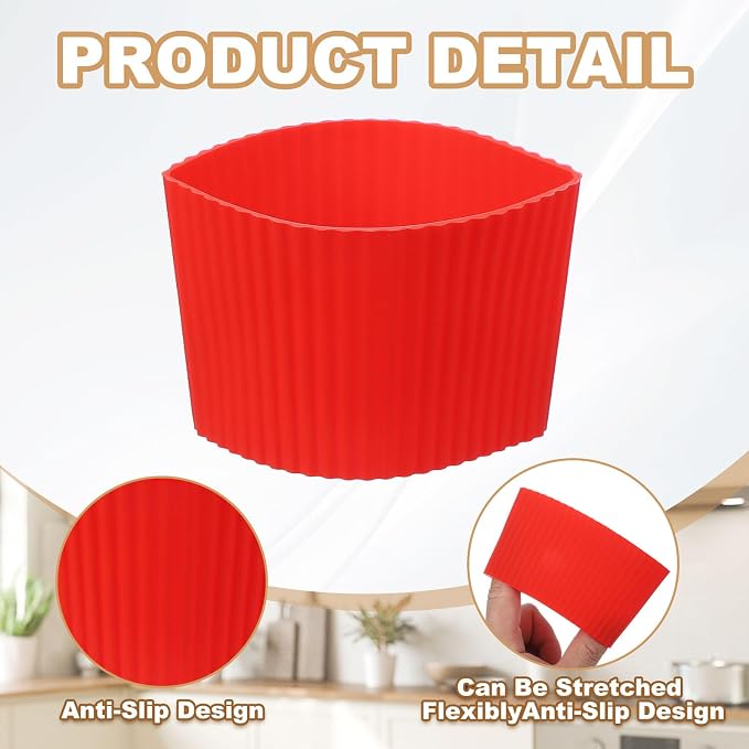 uxcell 6Pack Coffee Cup Sleeves, Reusable Silicone Heat Resistant Cup - Image 3