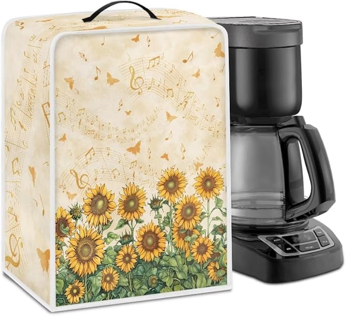 Sunflower Design Coffee Machine Covers Folding Covers by Kathyboom