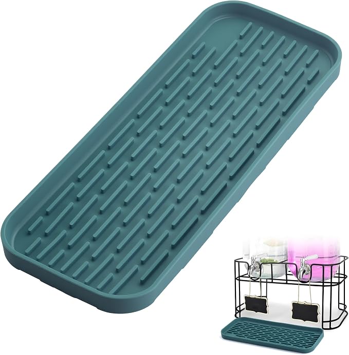 Drip Tray for Drink Dispenser, 1 Pack Blue Non-slip Drip Pan for DD&HAPP Glass by brikinte