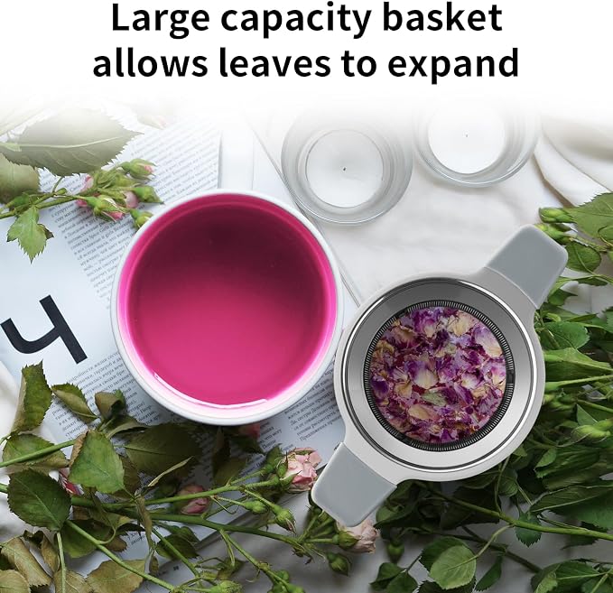 Ohtomber Tea Infuser Strainers, Stainless Steel Loose Leaf Tea Strainer Stepper - Image 4