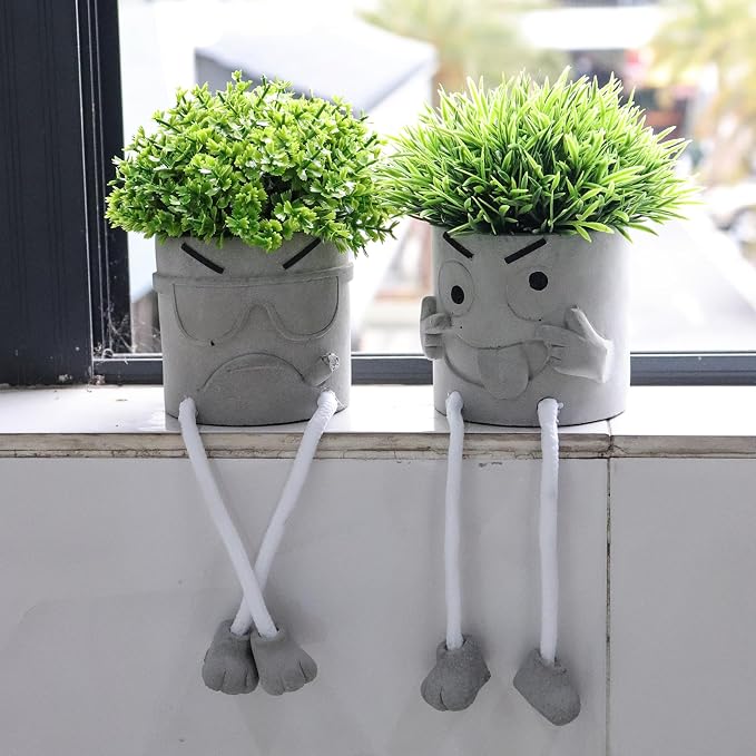 MAKHOT 2 Pack Cute Artificial Succulent Plants - Image 5