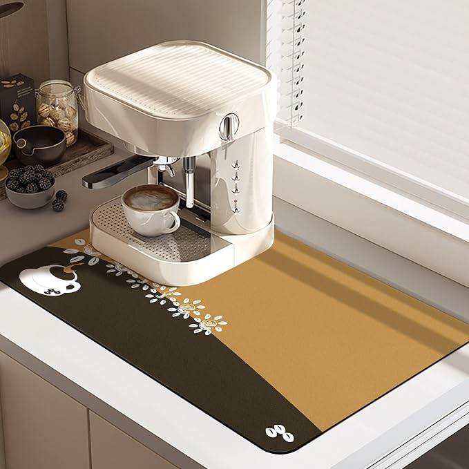 Fun Absorbent Coffee Bar Mat by Vehcimbev