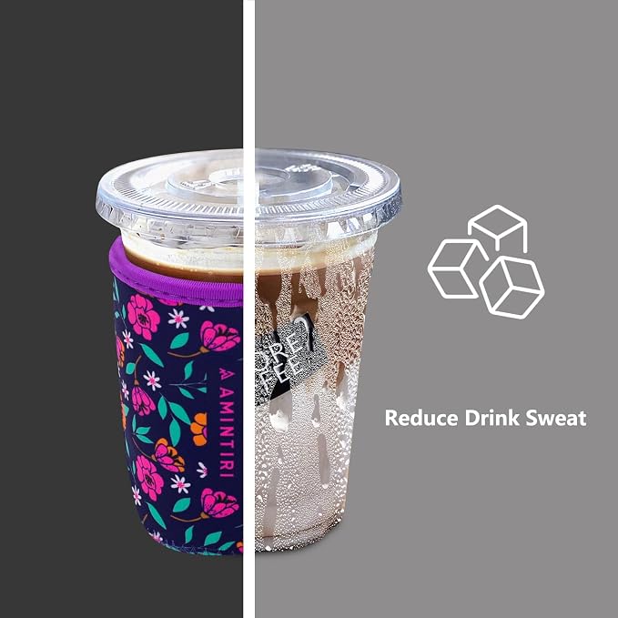 3 Pack Reusable Sleeve for Iced Coffee Cup, Coffee Neoprene Sleeve for Iced&Hot - Image 2
