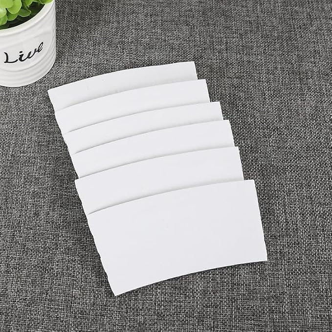 20-100PCS Custom White Paper Coffee Cup Sleeves, Disposable Cardboard Cup - Image 4