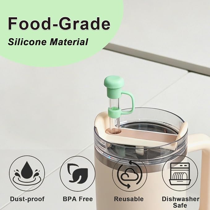 Cute Straw Cover Cap for Stanley Cup Accessories, Reusable Dust-proof 10mm - Image 2