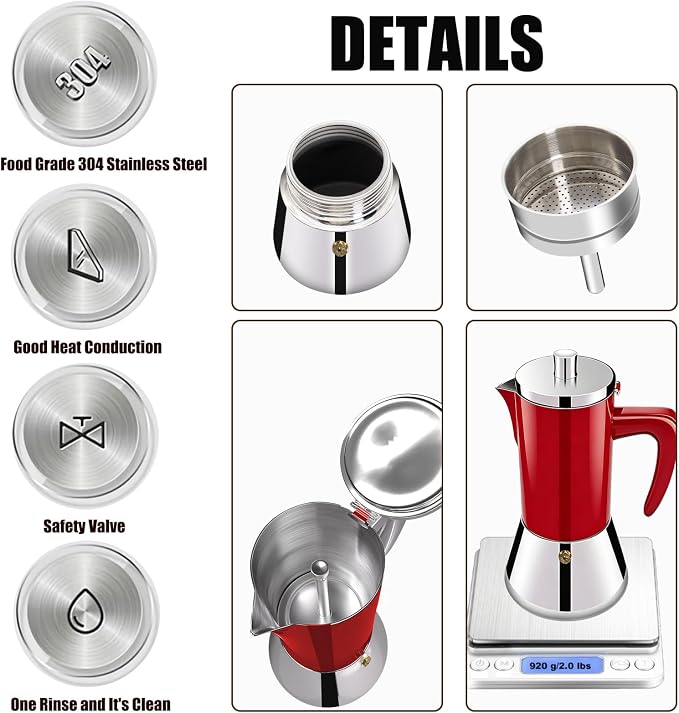 12 Cup Thickened 304 Stainless Steel Moka Pot Stovetop Espresso Maker Cafeteras - Image 7