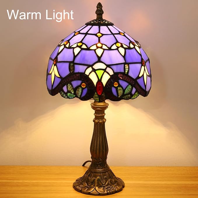 Tiffany Style Table Lamp, 8 Inch Small Antique Lamp, - Image 2