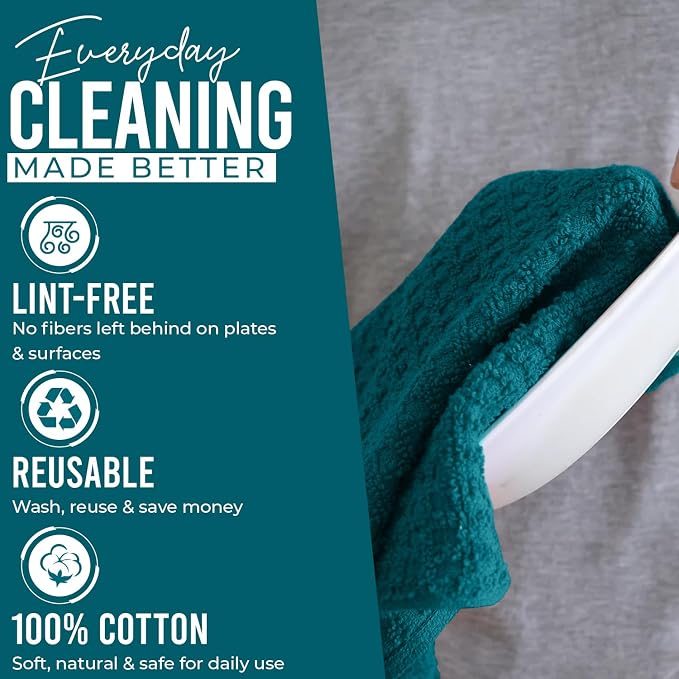 DAN RIVER Premium Teal Kitchen Towels - Image 4