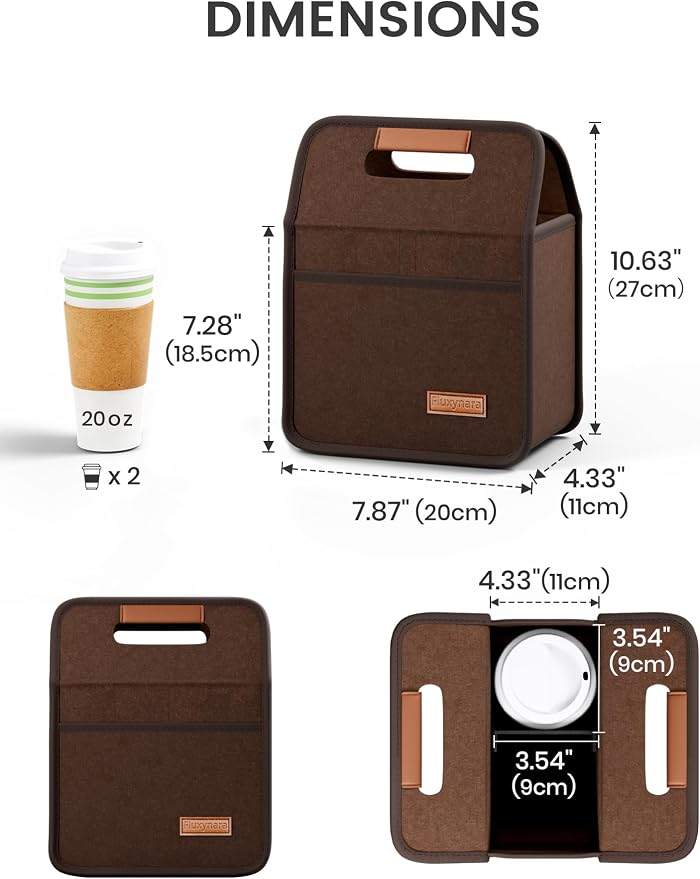Fluxynara 2-Cup Reusable Felt Drink Carrier - Image 2