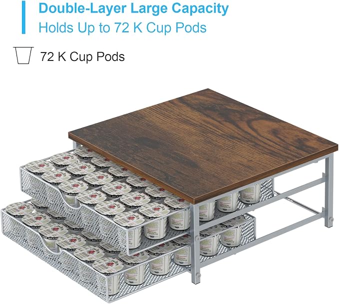 Coffee Pod Holder For Counter, Coffee Pod Drawer for Keurig Pod Storage Drawer - Image 6
