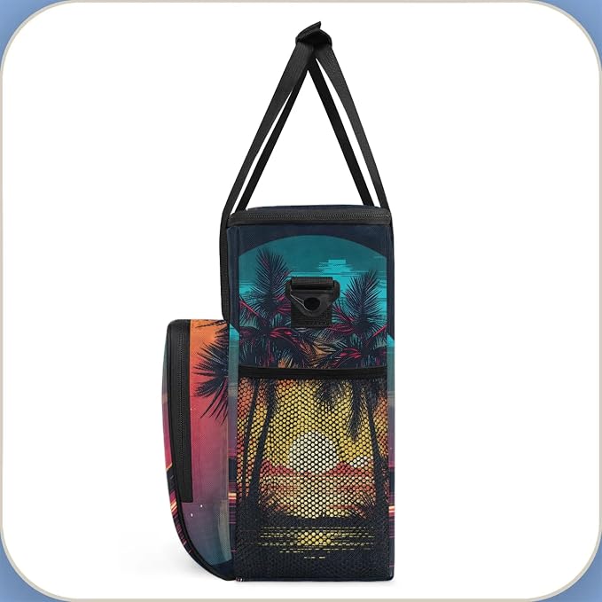 Tropical Palm Tree Theme Coffee Maker Carring Bag, Large Insulated Storage - Image 4