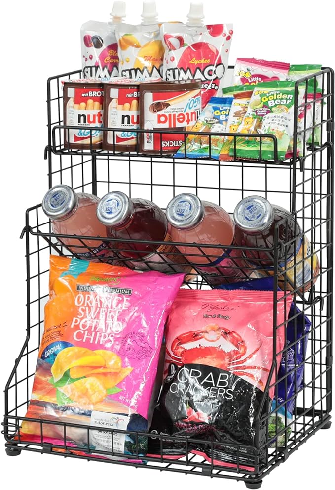X-cosrack 3-Tier Snack Organizer Rack Bins - Image 4