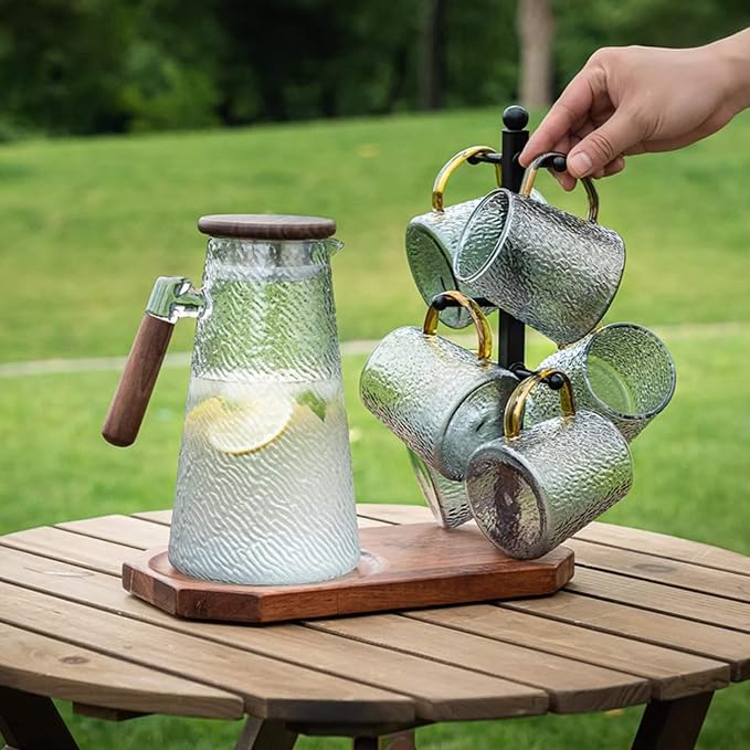 Mug Tree for Large Mugs With 6 Hooks and Coffee Pot Tray - Image 7