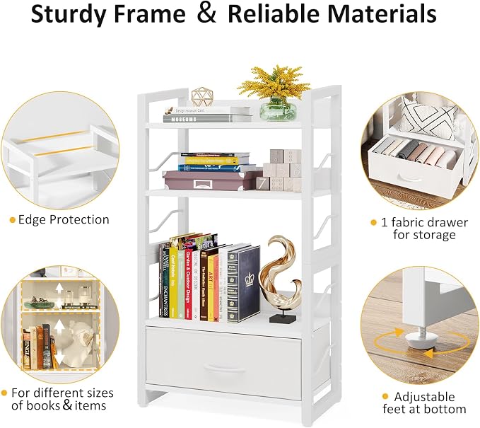 Hosfais Small Bookshelf with Drawer - Image 7