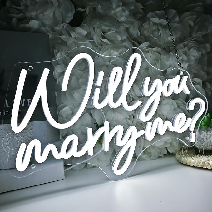 SYLHOME Will You Marry Me ? Led Neon Light Sign Hanging Proposal Wedding Party - Image 3