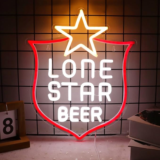Lone Star Neon Signs for Wall Decor Neon Lights for Bedroom Led Signs Suitable by JFLLamp