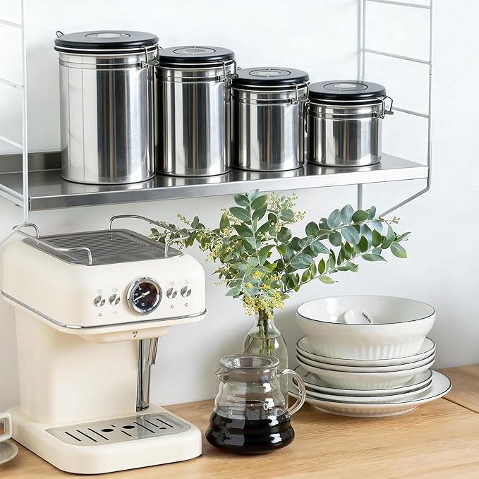 2.8L Airtight Vacuum Coffee Canister, Stainless Steel Storage Container - Image 8