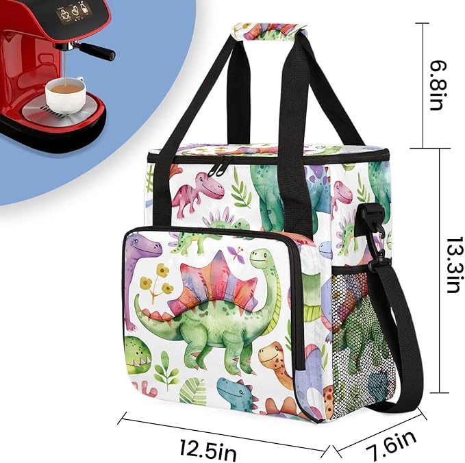 Dinosaur Funny Dino Coffee Maker Carring Bag, Large Insulated Storage Organizer - Image 2