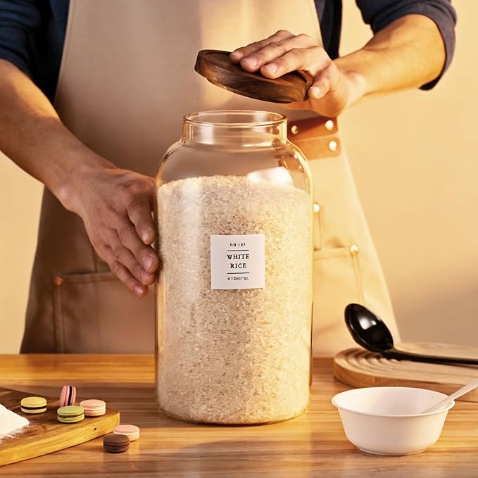 2 PCS Large Glass Jar With Lid，Glass Food Storage Jars - Image 4