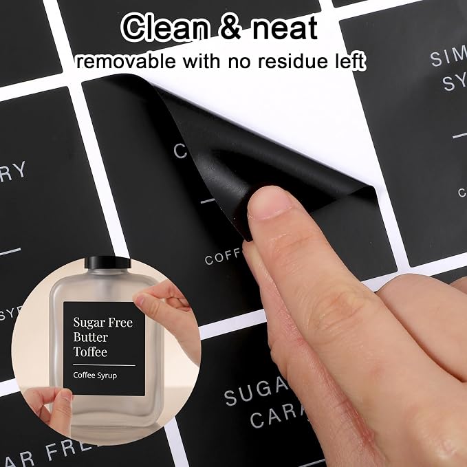72pcs Coffee Syrup Labels, Minimalist Preprinted Syrup Stickers - Image 4