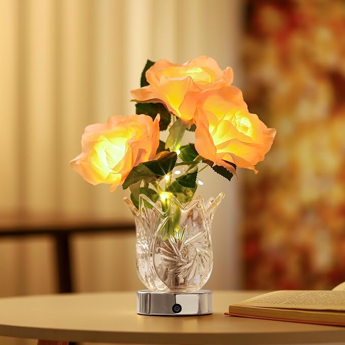 Champagne Rose LED Night Light, The Perfect Gifts by Hibeauti