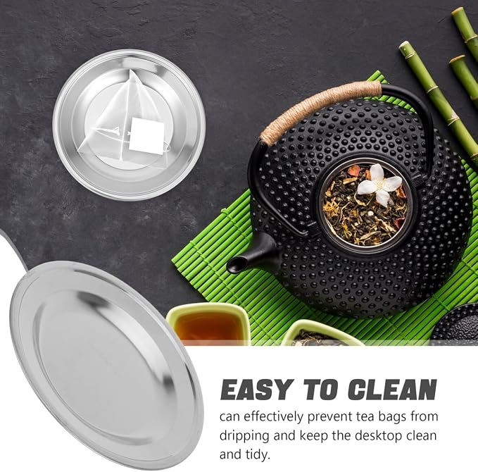 VOSAREA Stainless Steel Tea Bag Holder Round Coaster - Image 7
