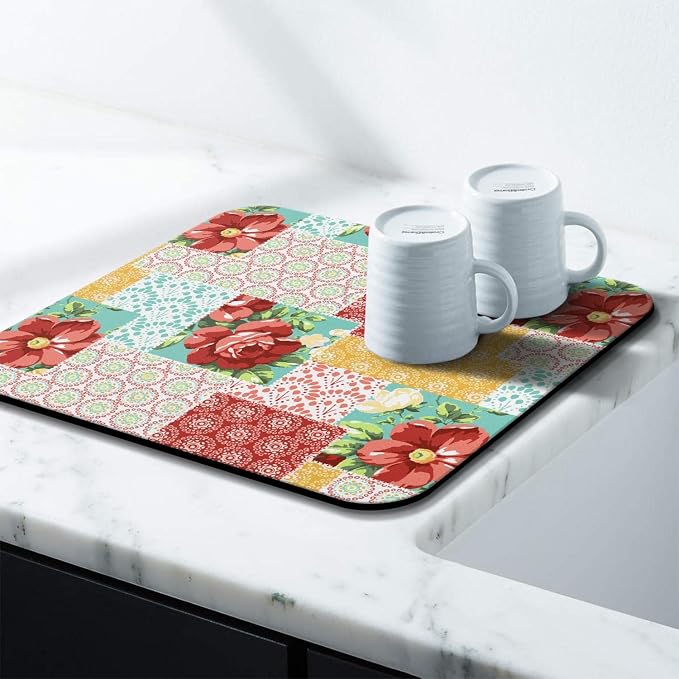 Coffee Bar Mat Accessories for Countertop Absorbent Hide Stain Rubber Backed - Image 4