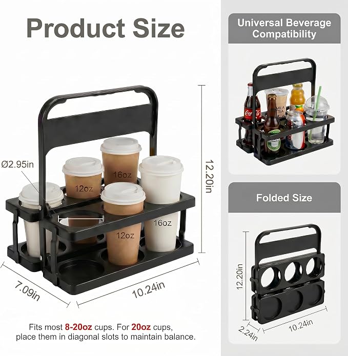 6 Cup Drink Carrier for Delivery - Image 2
