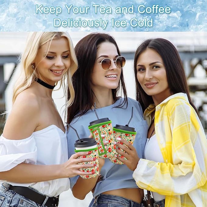 3Pk Reusable Coffee Sleeves, Fits 16-32oz Hot/Cold Drink | iced coffee sleeve - Image 5