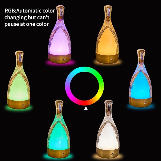 Table Lamp for Bedroom, Small Desk Lamp Dimmable 4 Gears:3000K/4000K/6000K/RGB - Image 6