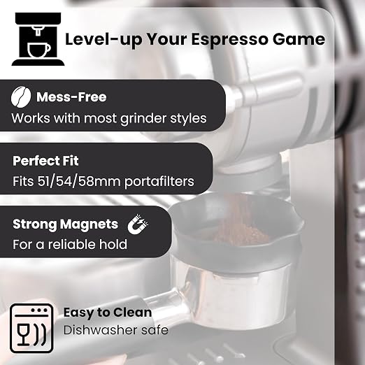 Espresso Dosing Funnel with Strong Magnetic Grip – Tight Fit, No-Mess Coffee - Image 2