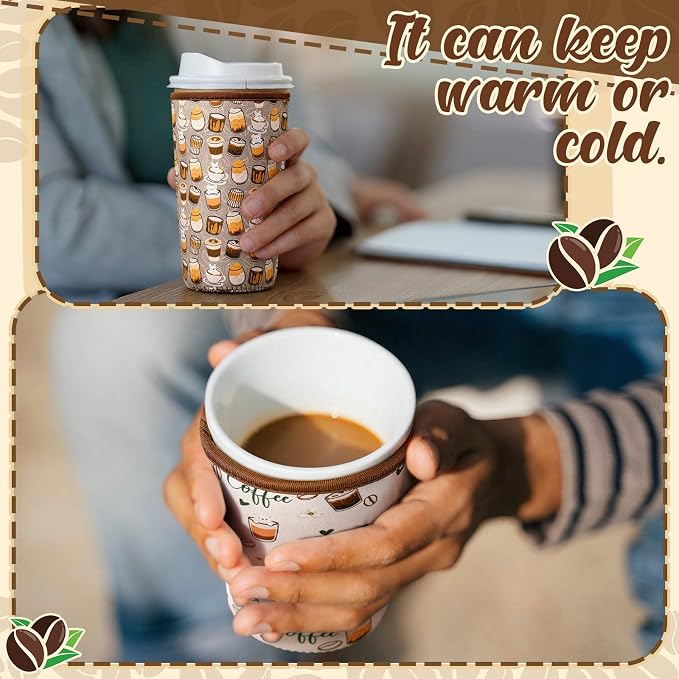 6 Pcs Teacher Iced Coffee Cup Sleeves Gift End of Year Appreciation Reusable - Image 5