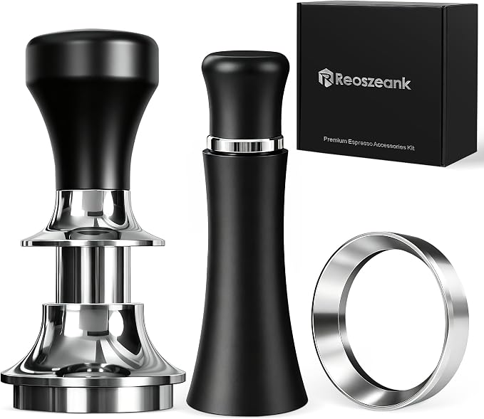 Reoszeank 54mm Espresso Accessories Kit, 30lb Spring Loaded Calibrated Tamper by Reoszeank