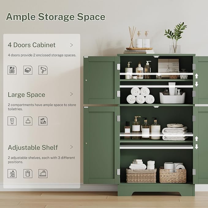 TEENFON Bathroom Storage Cabinet, Bathroom Cabinet - Image 7