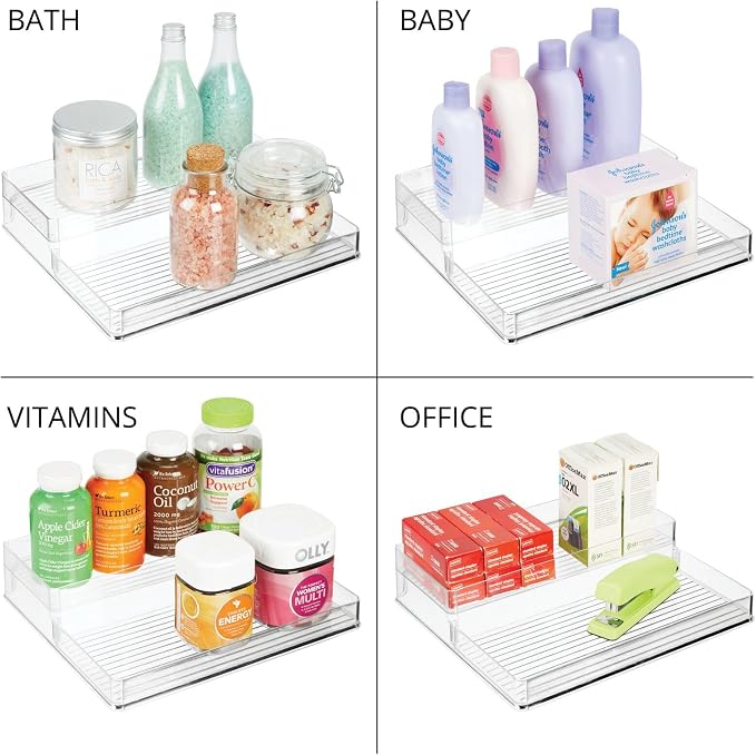 mDesign Plastic Kitchen Food Storage Organizer Shelves, Spice Rack Holder - Image 5