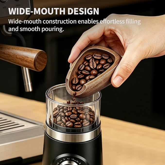 Coffee Bean Dosing Cup With Spray Bottle, Max 30G Walnut Wood Coffee Dosing Cup - Image 3