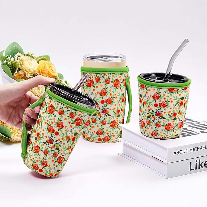 3Pk Reusable Coffee Sleeves, Fits 16-32oz Hot/Cold Drink | iced coffee sleeve - Image 2