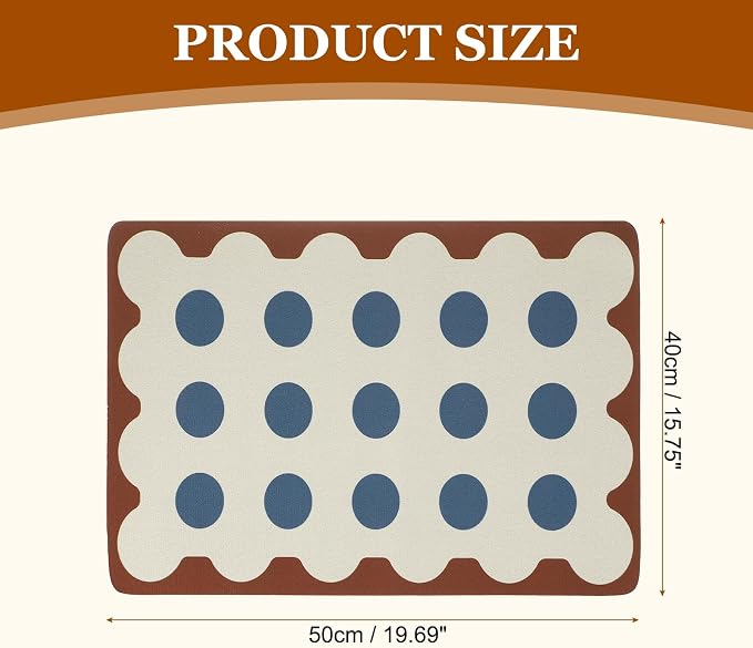 uxcell Coffee Mat, 19.7x15.7 Inch Super Absorbent Dish Drying Mat Bar - Image 2